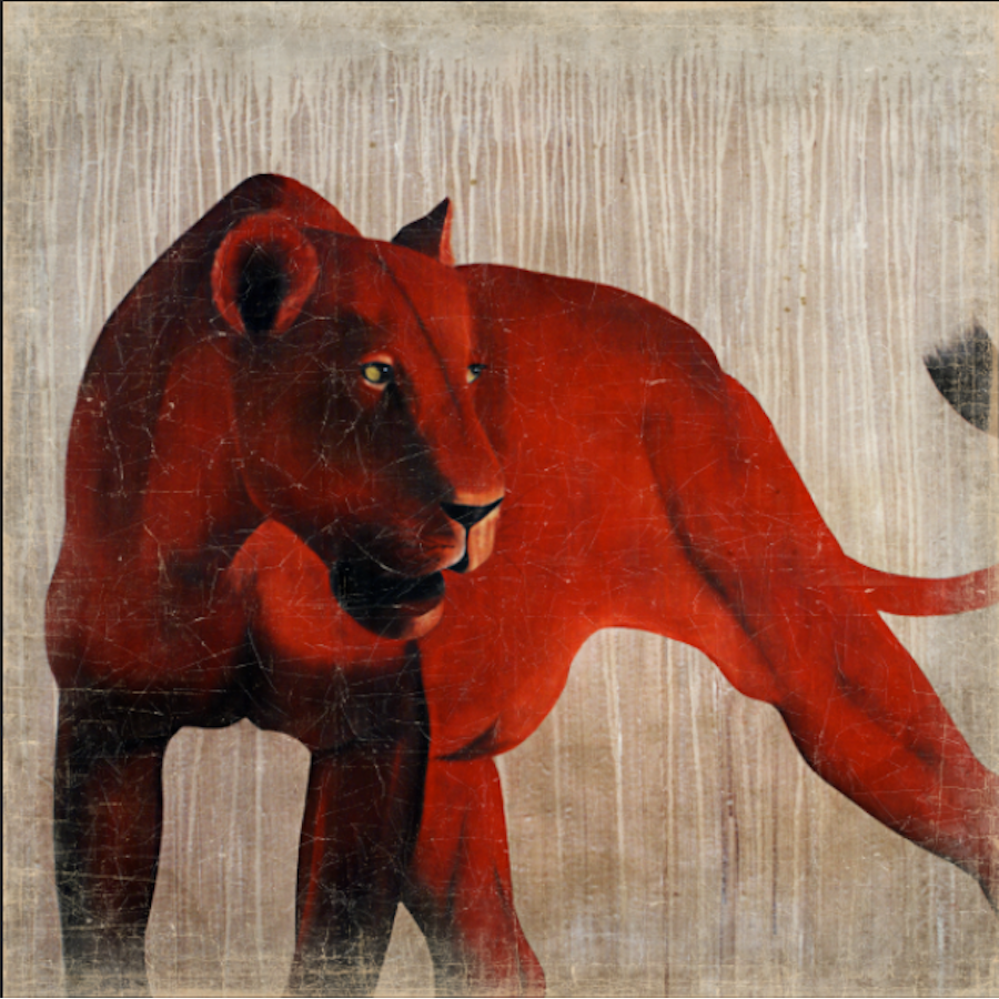 RED LIONESS (120x120cm)